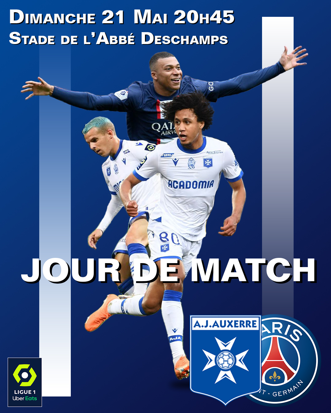  affiche AJA contre PSG