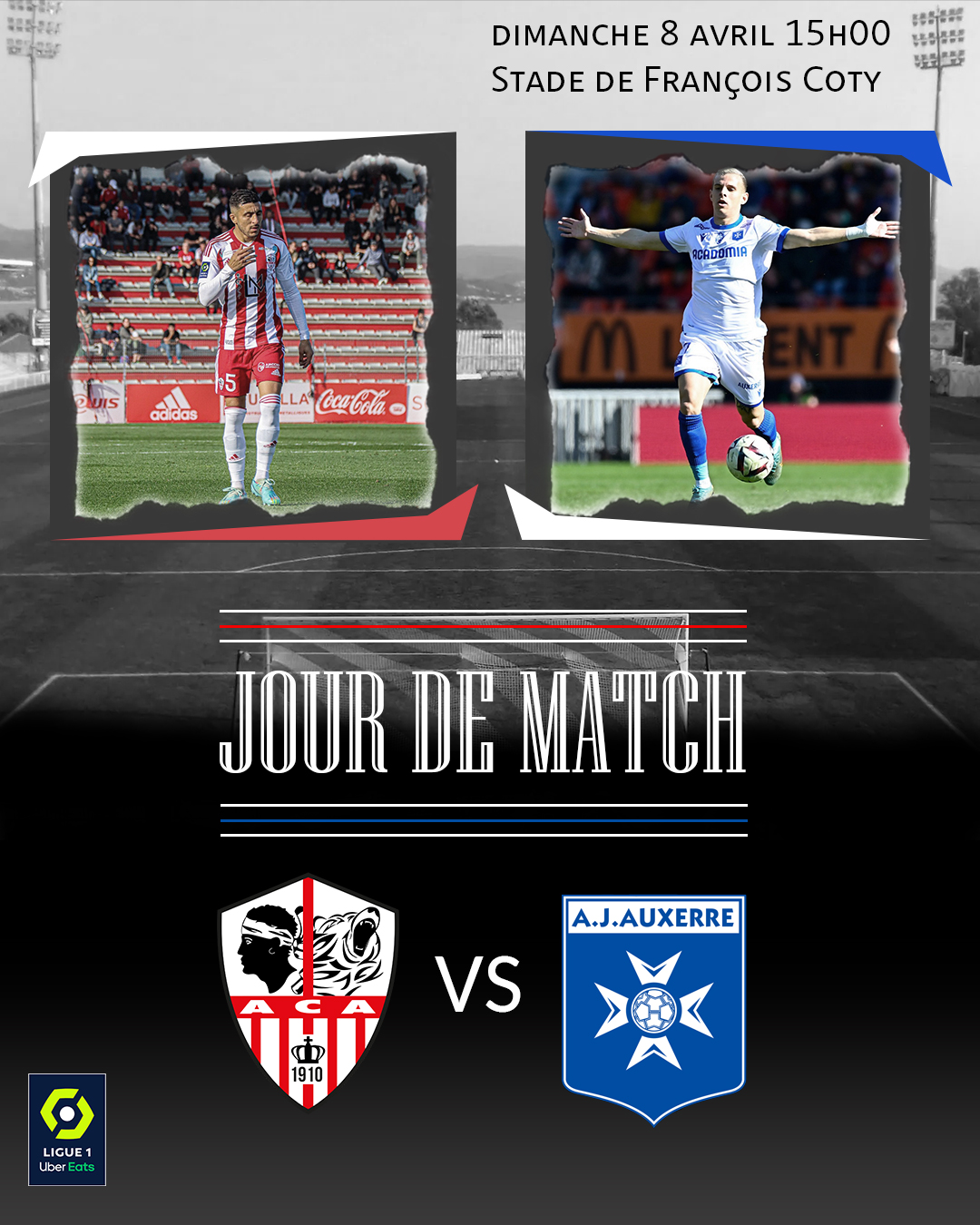 affiche AC Ajaccio contre AJA